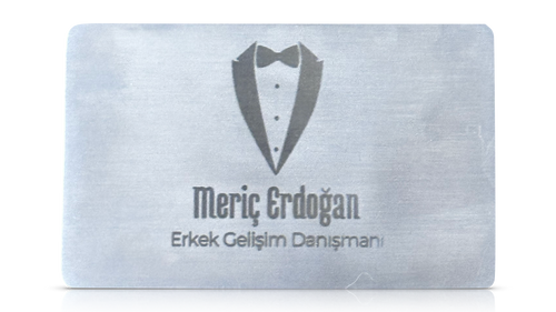 Gümüş Gri Metal QR kodlu Kişiselleştirilebilir Kartvizit