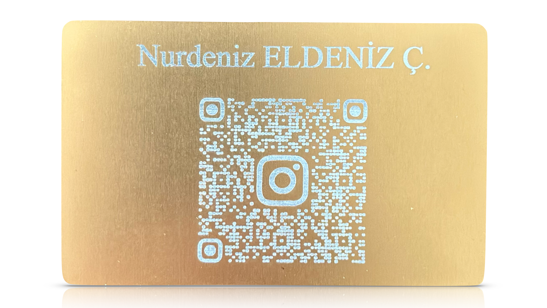 Rose Gold Metal QR kodlu Kişiselleştirilebilir Kartvizit