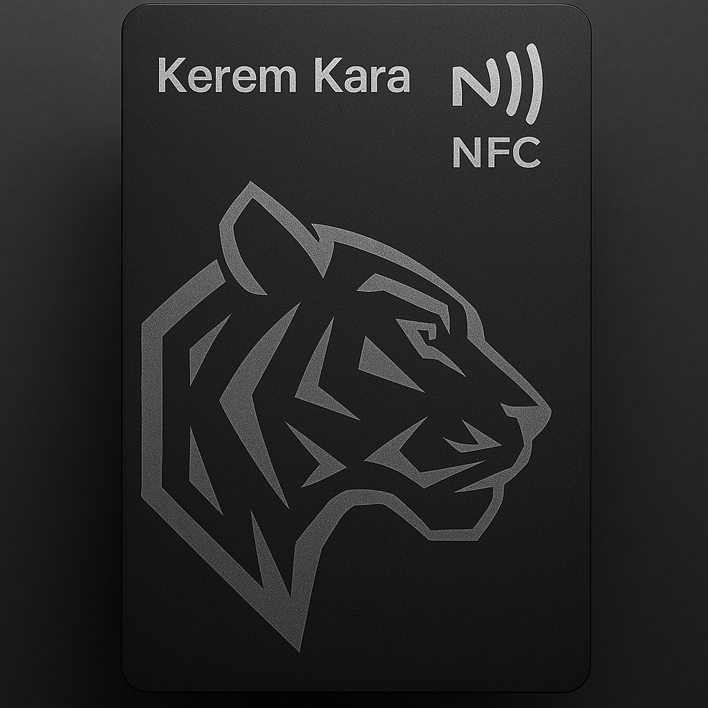 Ravenkart Mat Siyah Metal NFC Kart – Kişisel Dijital Kartvizit