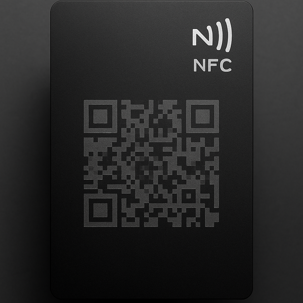Ravenkart Mat Siyah Metal NFC Kart – Kişisel Dijital Kartvizit